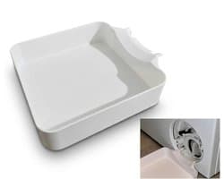 Lekbak wasmachine - Universele Wasmachine Afvoeropvangbak - Opvangtrechter voor Pluizenfilter - Voorkomt Waterlekkage - Herbruikbaar - Lekbak voor Wasmachine en Vaatwasser - 17.5x17.5x4.5cm - Wit