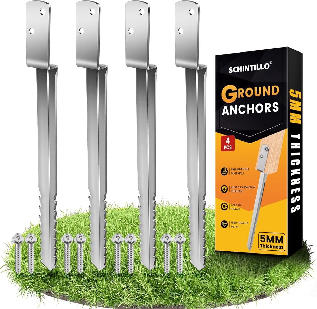 Grondankers voor schommels - 4x53 cm - 5 mm dik staal - waterdicht en roestvrij - ShopVlot — afbeelding 1