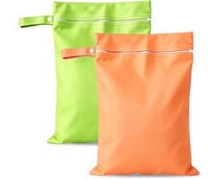 Waszak waterdicht 2 STKS - groen en oranje - lekbestendig - ideaal voor reizen - ShopVlot