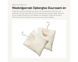 Wasknijperzak Duurzaam - Wasknijpertas - Opbergtas - Hangende Wasknijperzak - 2 Stuks - 27 x 32 cm - Beige