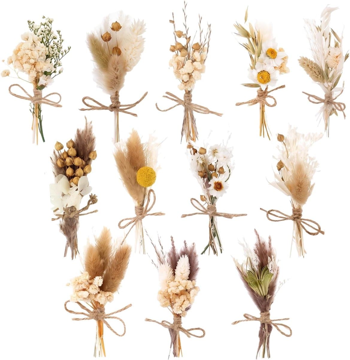 Gedroogde Bloemen Stijl Mini Decoratieve Takjes voor DIY Ambachten, Bruiloft en Huisdecoratie (Natuurlijk) — afbeelding 1