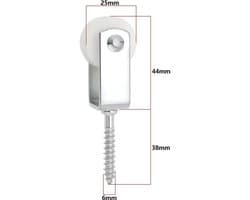 Katrollen 25mm - Nylon Katrol - Takel - Opknoping - Droogrek - Compact ontwerp 38x6mm - Waslijnkatrollen
