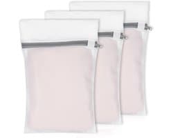 3x Wasnetten 30x40cm voor Wasmachine, Waszak met Rits, Ideaal voor Delicate Kleding en Ondergoed