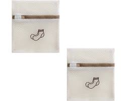 Waszakken voor wasgoed, netzak voor wasmachine met sluiting, voor gevoelige kleding, beha's, sokken, schoenen, beddengoed, 18 x 20 cm, 2 stuks
