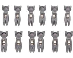 12 stuks wasknijpers, schattige kat wasknijpers cartoon kat afdichting chip clips mini wasknijpers clip waslijn clips - ShopVlot