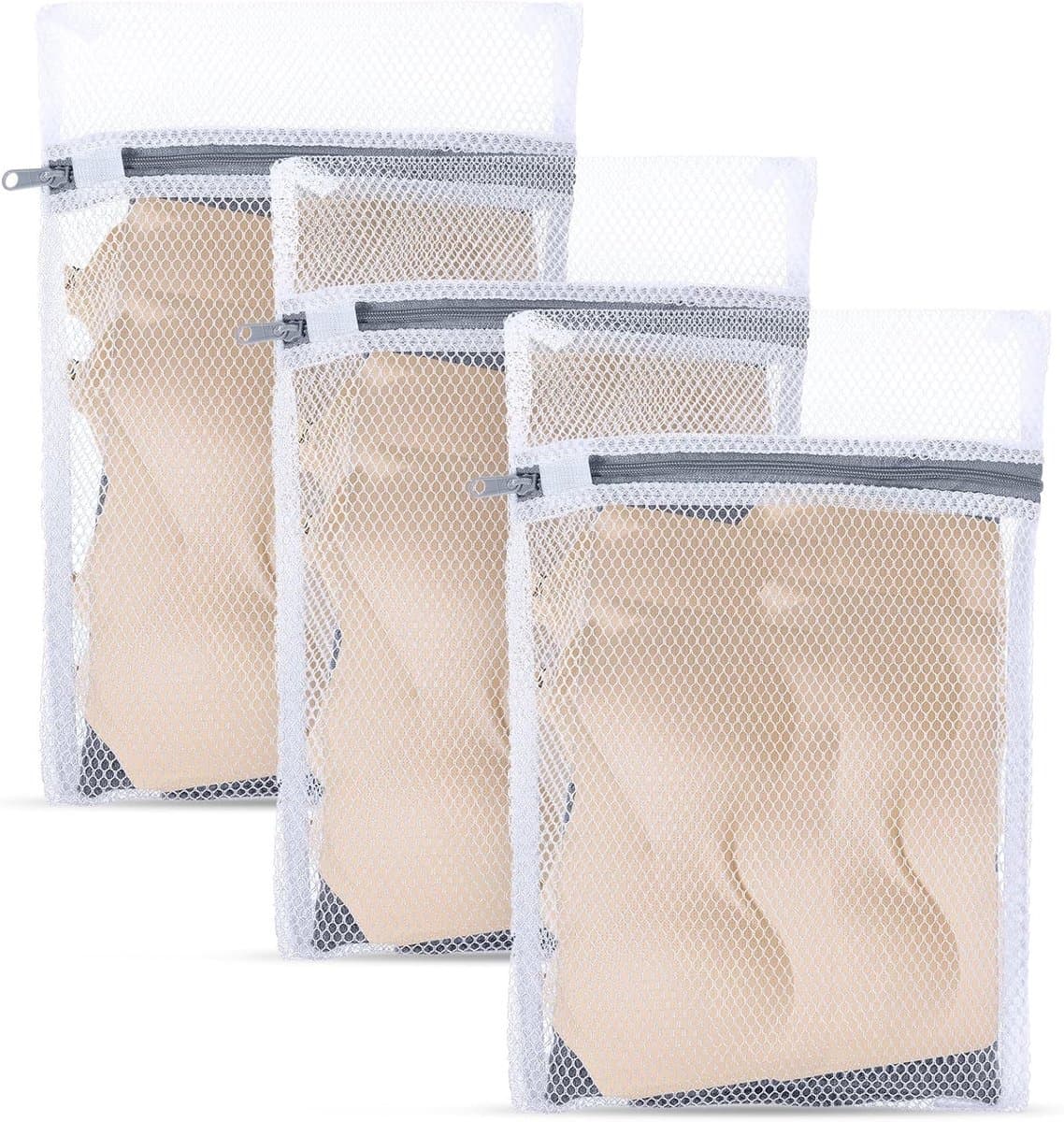 Waszakken voor de Wasmachine - Set van 4 Stuks, Mesh Wasnet met Rits voor Ondergoed, Bh's, Sokken en Baby Kleding - 30 x 20 cm en 40 x 30 cm — afbeelding 1