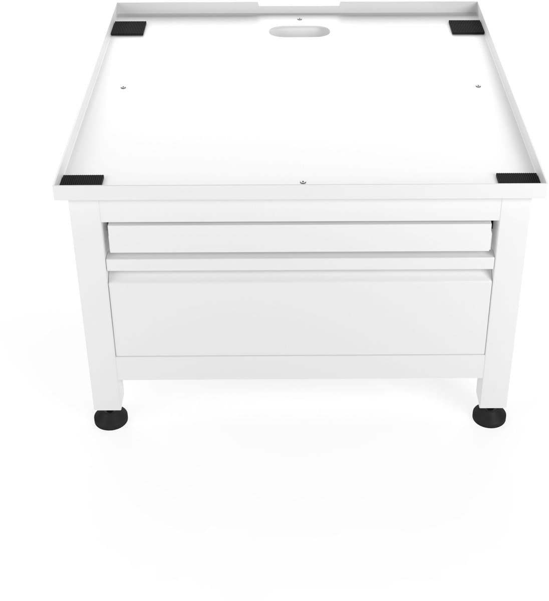 Wasophoogte® Wasmachine verhoger met lade en droogrek - Wasmachine opbouwmeubel - Wasmachine sokkel - 42cm hoog - Wit - Universeel - 65*60,5 (LxB) - Inclusief wandbeugels — afbeelding 1