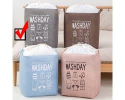 Allernieuwste Wastas Opbergtas 73 L Organizer Opbergbox Voor Wasgoed, Dekens, Kussens, Kleding, Dekbed, Speelgoed - Waszak maat 33 x 43 x 52 cm - Kleur GRIJS — afbeelding 1