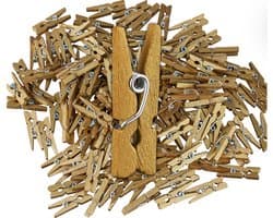 mini houten wasknijpers - set van 400 - goud