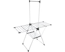 Five Wasrek/droogrek - metaal - 158 x 69 x 180 cm - staand/inklapbaar - met overhemdenrek