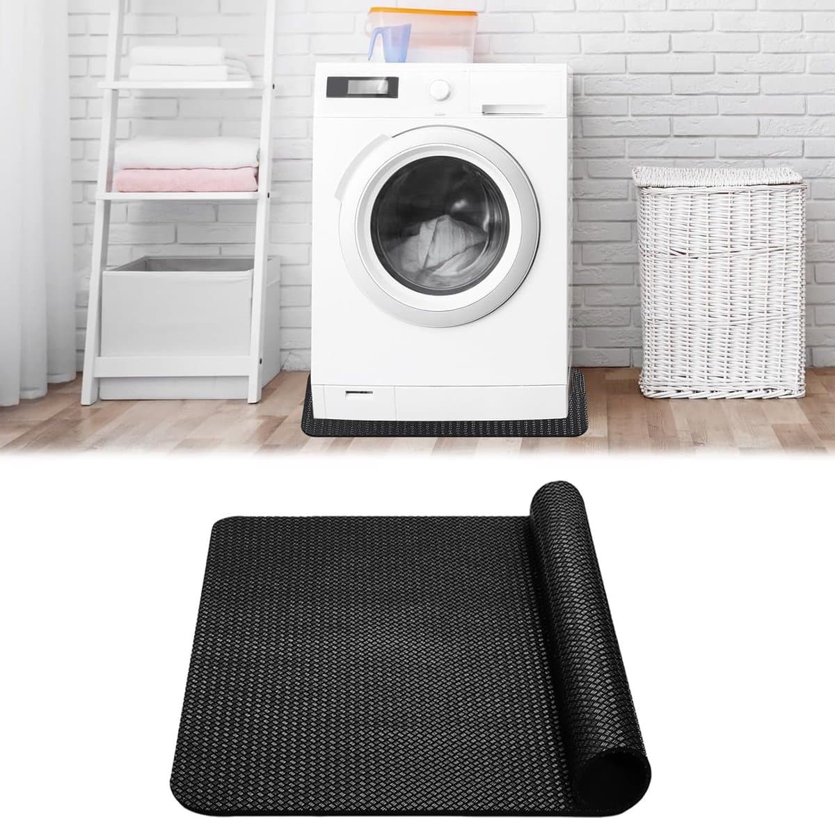 Anti-vibratie mat voor wasmachine en droger, rubberen vloerbescherming, 60 x 60 cm, trillingsdemper, onder-koelkast mat, geluidsisolatie — afbeelding 1