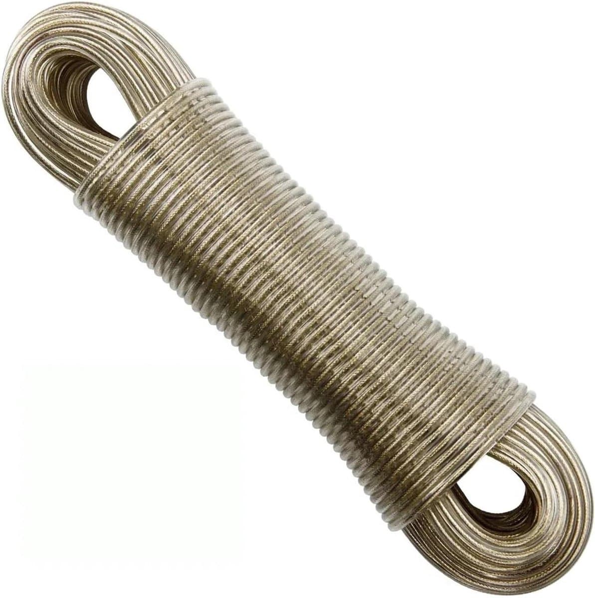 Waslijn met stalen kern - Wasrek touw - Kleding drogen - Robuuste kunststof met PVC - 50 meter - Wit — afbeelding 1
