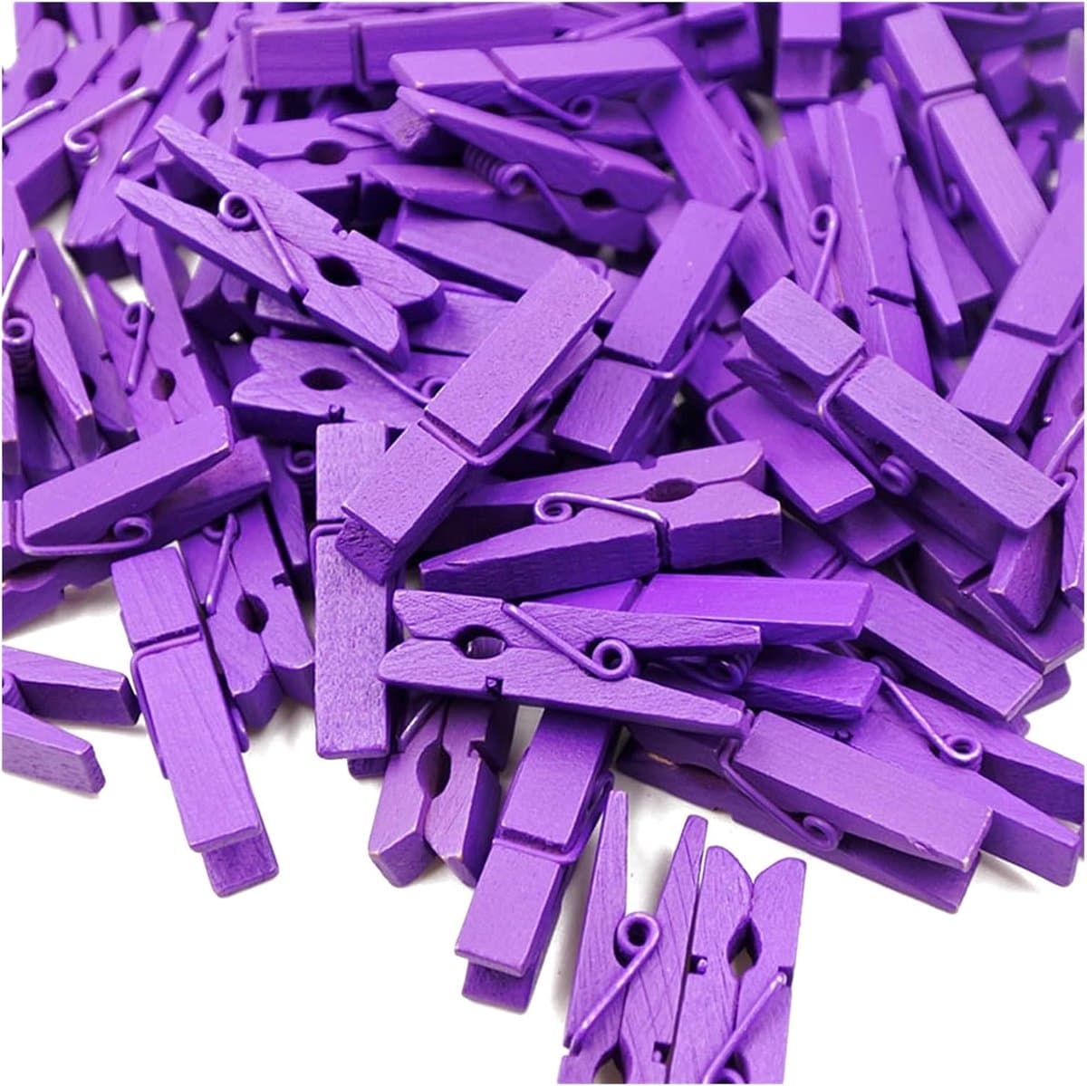 100 stuks 3,5 cm kleurrijke houten klemmen - kleine houten clips - mini-wasknijpers - decoratieve klemmen - houten wasknijpers - fotoclips voor knutselen - creatieve DIY projecten — afbeelding 1