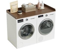 Organisatie en Opslag voor de Utility Room, Houten Werkblad voor Wasmachine en Droger, Walnoot Afwerking