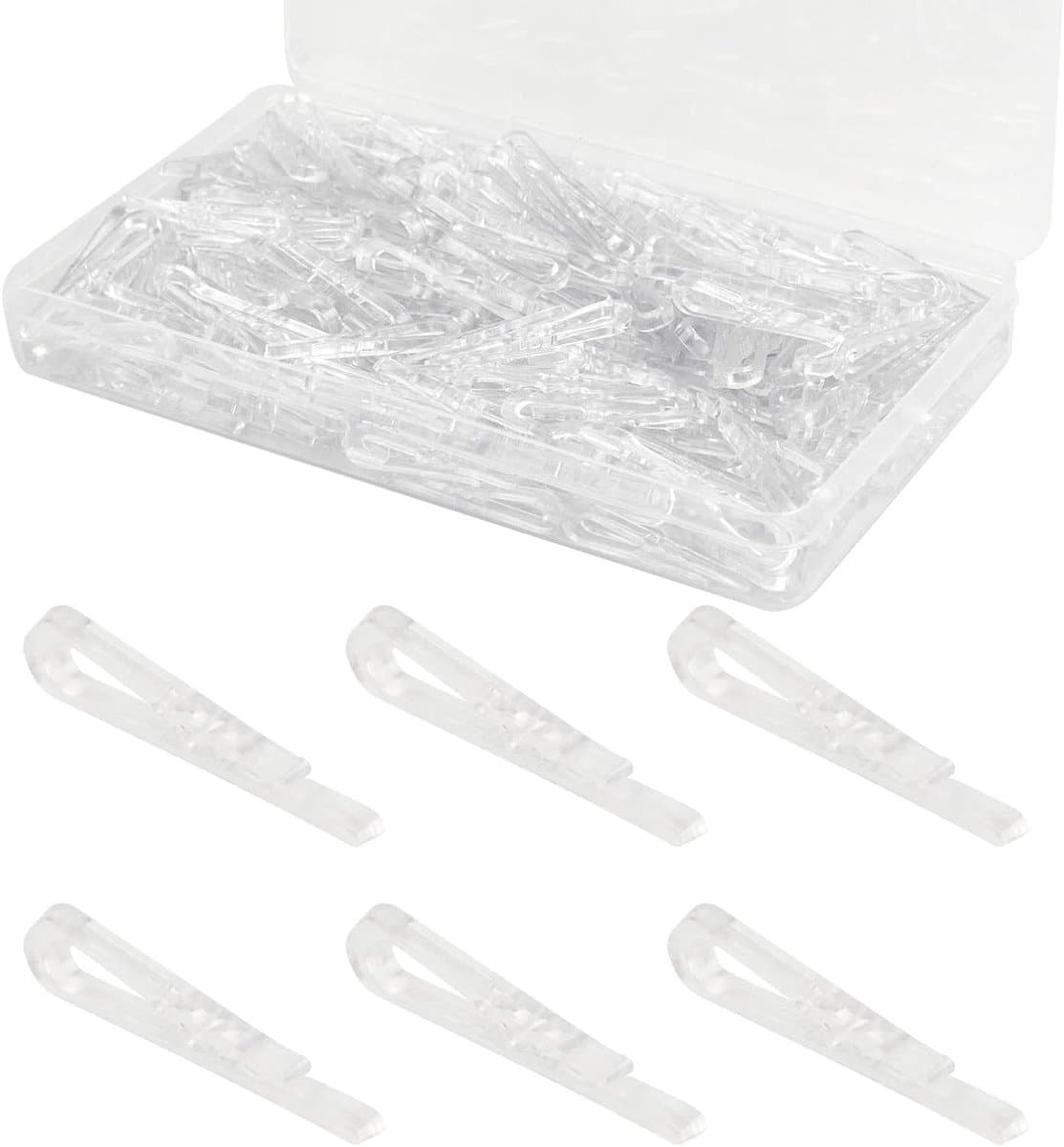 300 Stuks Transparante Kledingknijpers U-vormige Krokodillenclips voor Kleding, Sokken en Dekens — afbeelding 1