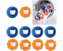 Wasmachine Haarverwijderaar - Wasballen Set - Kleding Reinigen - Herbruikbaar Ontschilferend Ontwerp - 10 Stuks - Oranje Blauw