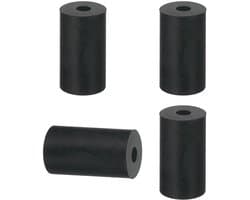 Rubberen Afstandhouders - Platte Sluitringen - Apparaten Verhoging - Duurzaam Rubber Materiaal - Set van 4 - Zwart