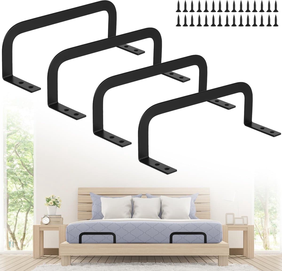 Byshayne- Matrashouder Antislip - Matrasbeugel - Matrasstabilisatoren - Matrasstoppers - Geschikt voor matrassen 10-30 cm - Robuust met afgeronde hoeken — afbeelding 1