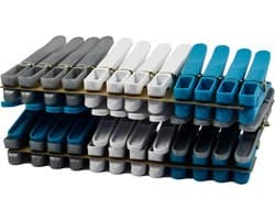 Wasknijpers Set - Kledingklemmen - Was Ophangen - 100% Recyclebaar Materiaal - 36 Stuks - Blauw Grijs Wit