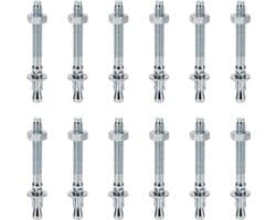 Heavy duty pluggen - Wigankers bouten - Zware bevestigingstaken - Verzinkt koolstofstaal - M8 x 8 cm - Zilver