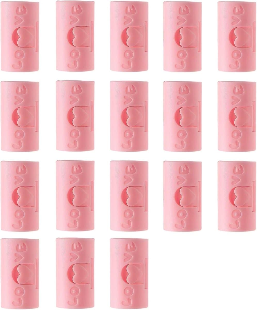 18 Stuks - Stevige Dekbedklemmen - Dekbedovertrekclips - Dekbedknijpers - Dekbed Clips - Kunststof - 1,7×1,7×3,5 cm - Voorkomt verschuiven dekbedovertrek - Roze — afbeelding 1