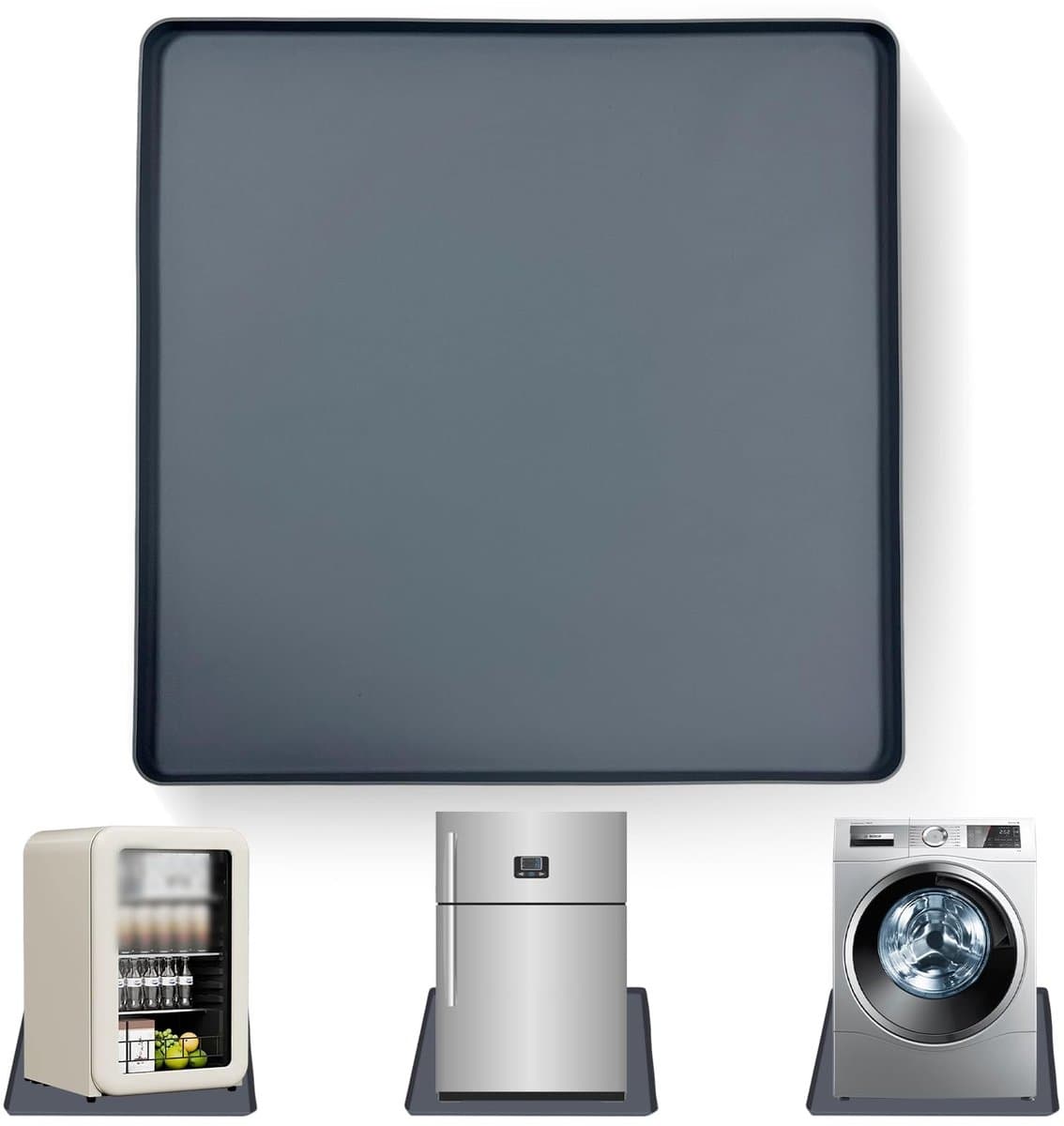 Dailygoods- Koelkastmat met verhoogde rand - 65 x 60 cm - Siliconen - Vloermat voor koelkast - Lekbak - Vloerbeschermingsmat — afbeelding 1