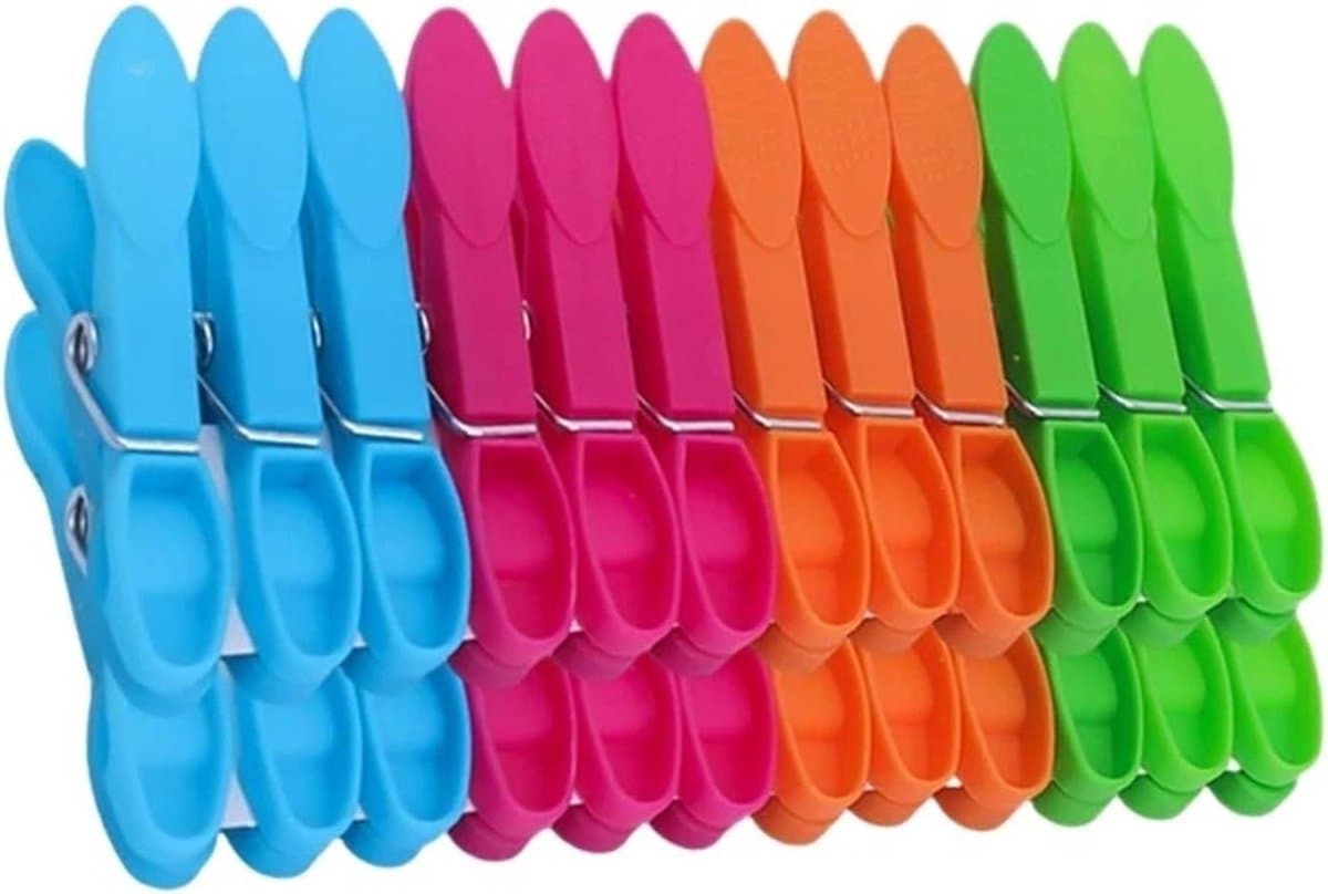 Wasknijpers Kunststof - Kledinghangers Klemmen - Kleding Drogen - Winddicht Anti-slip - 24 stuks - Kleurrijk — afbeelding 1