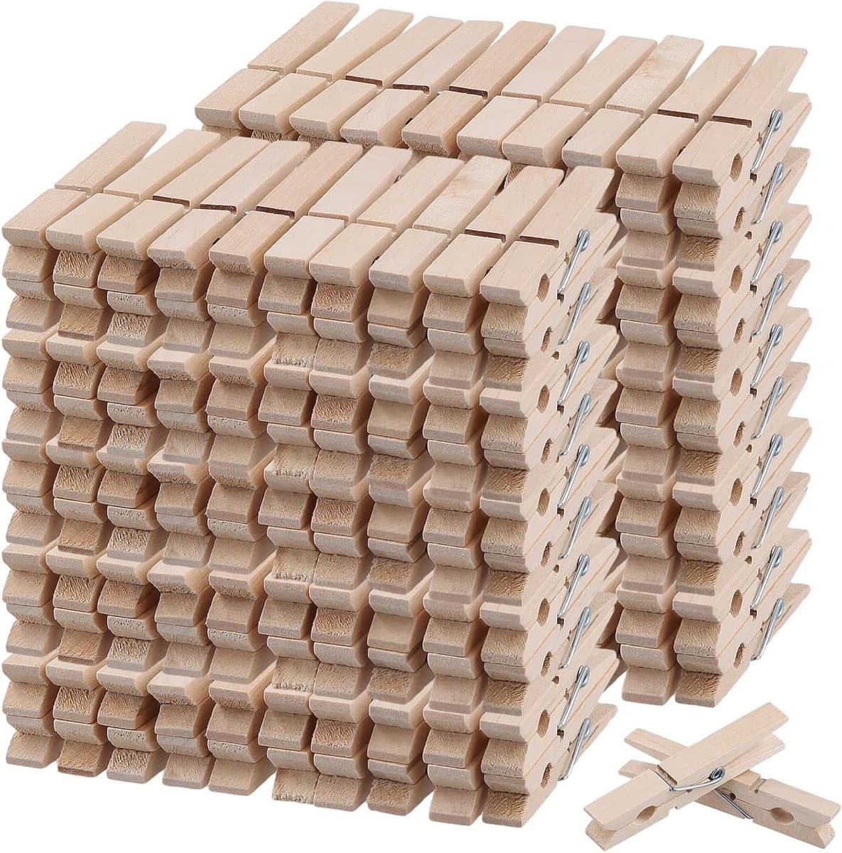 Set van 300 Houten Wasknijpers van 7 cm voor Creatieve Projecten, Wasgoed en Adventskalenders — afbeelding 1