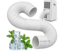 Afvoerslang - Flexibele slang - Ventilatie aanleggen - Inclusief klemmen - 150 mm x 2 m - Grijs