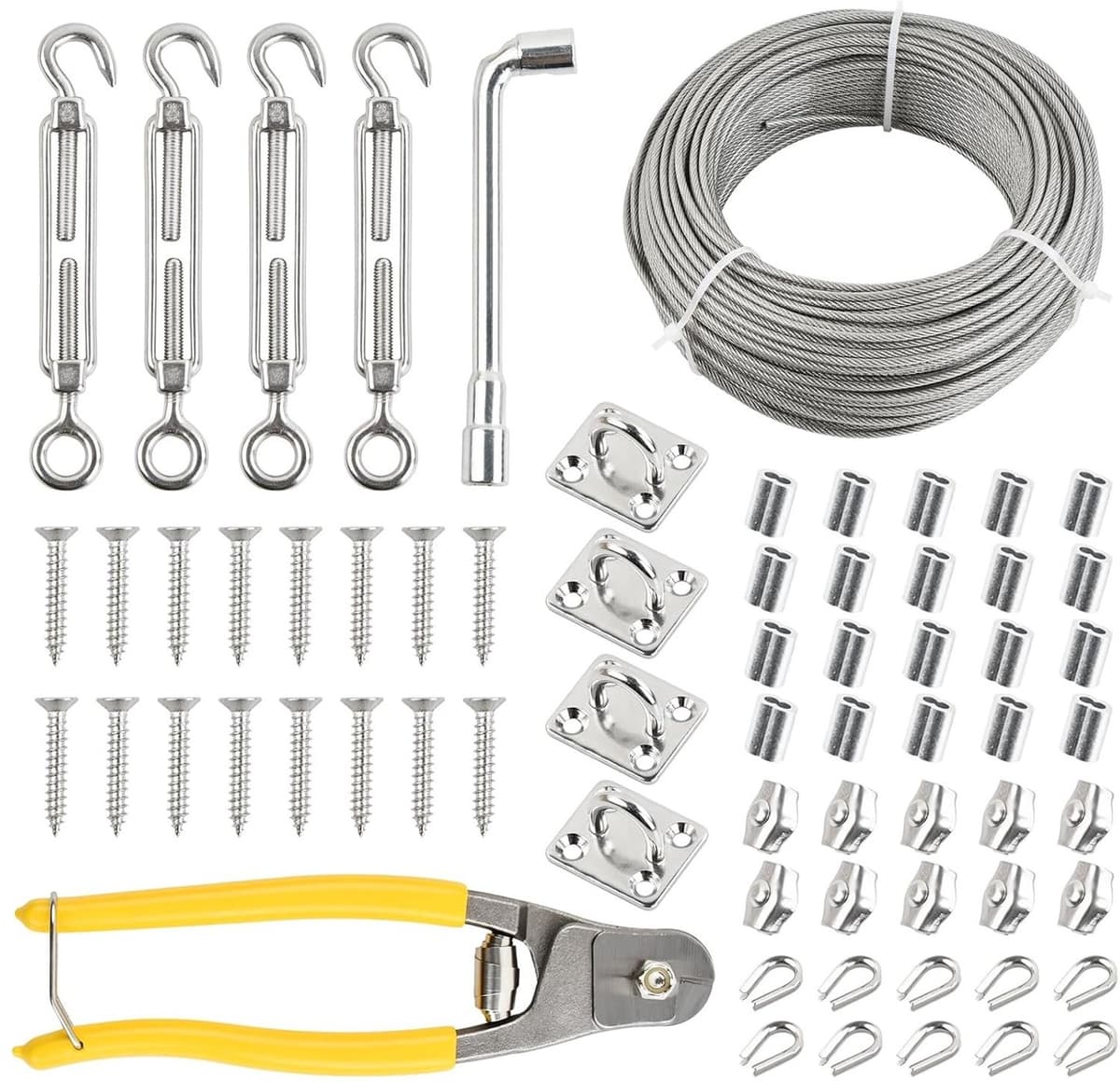 Waslijn Set - Roestvrij Staal - 3 mm - PVC Gecoat - Voor Buiten Gebruik — afbeelding 1