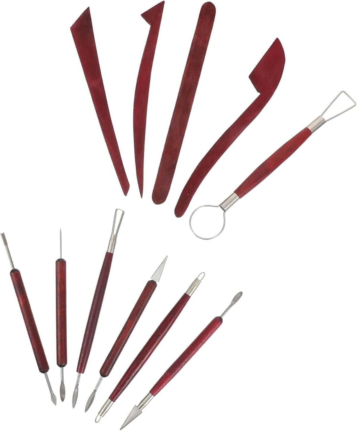 1set Kleisculptuur Gereedschappen Voor Modeleren Beeldhouwen Ergonomische Pottenbakker Tools Voor Vormgeven Schrapen Gladmaken Van Klei Projecten — afbeelding 1