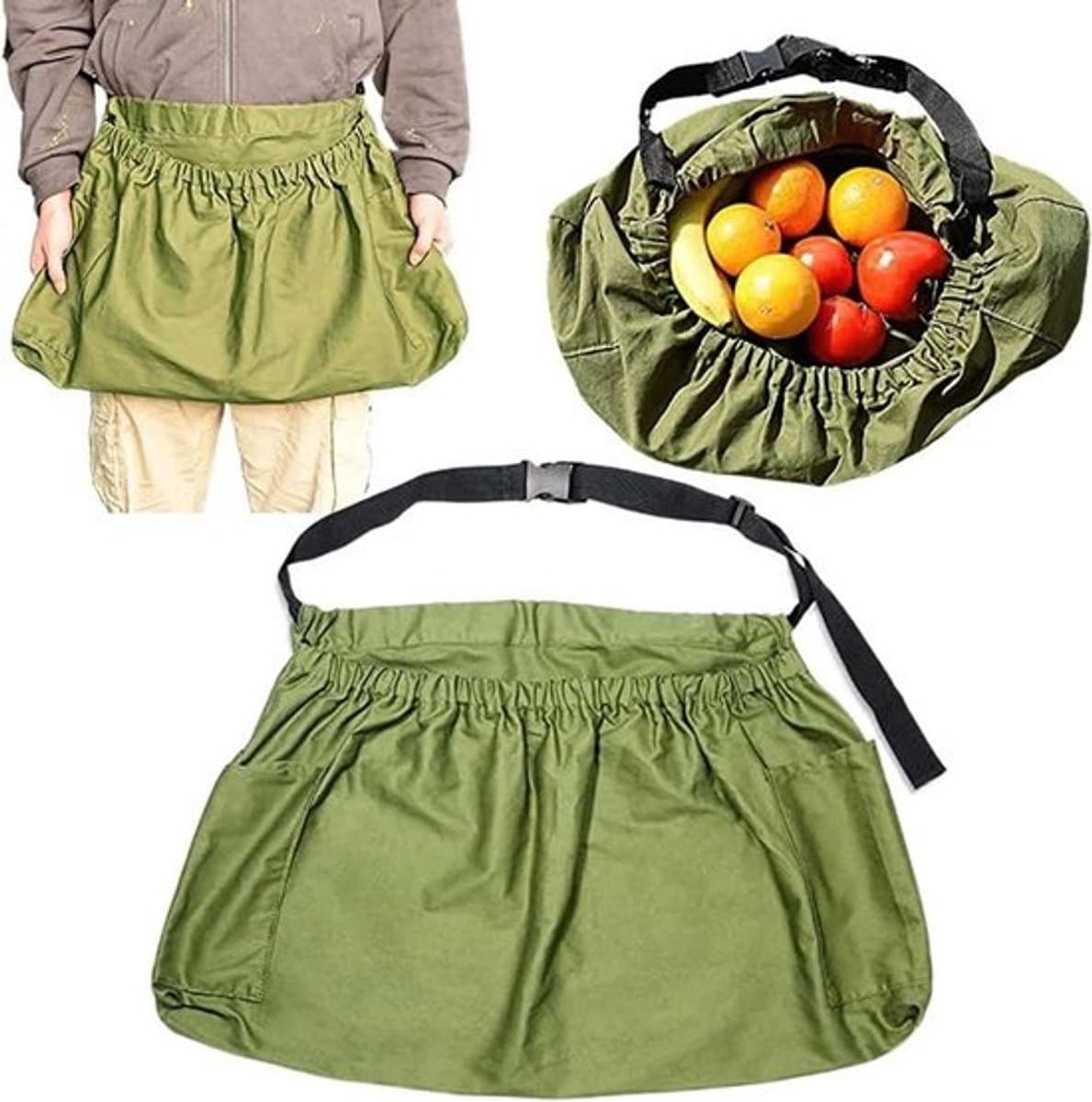 Plukzak Tuin - Oogsttas Schort - Fruit Oogsten - Grote Capaciteit - 40 x 60 cm - Groen — afbeelding 1