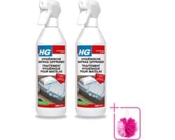 2 x HG - Hygiënische Matras Opfrisser - Werkt Na 30 Minuten - Neutraliseert Nare Geurtjes - 500 ml - Bulkverpakking - Matrasopfrisser - Douchemop - Hygiëne