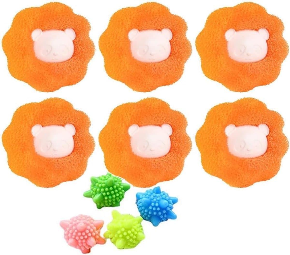 6 Stuks Wasballen Anti Klit Wasmachine Pluizenverwijderaar Bloemvorm Wasbol Wasgoed Reinigingsbal Herbruikbare Wasdroger Ballen Voor Kleding Dekens Jassen Handdoeken — afbeelding 1