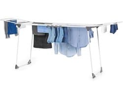 Ruimtebesparend XXL-vleugeldroogrek met wielen - Tot 260 cm - 25 meter drooglengte - Voor 2-3 wasbeurten