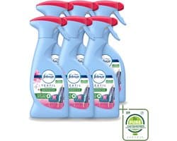 6 x Febreze – Textielspray – Roze Anjers – 375 ml - Grootverpakking - Vaatwasstrips - Textielgeur - Textielverzorging - Geurverwijdering - Textielspray - Roze Anjers