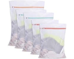 Set van 5 Wasnetten voor de Wasmachine in Diverse Maten 30x40, 40x50 en 50x60 cm voor Bescherming van Kleding