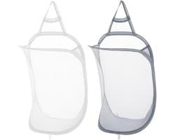 2 hangende wasmanden, uitschuifbare mesh wandwasmand, opvouwbare uittrekbare mesh opbergmand geschikt voor thuis, reizen, camping, badkamer