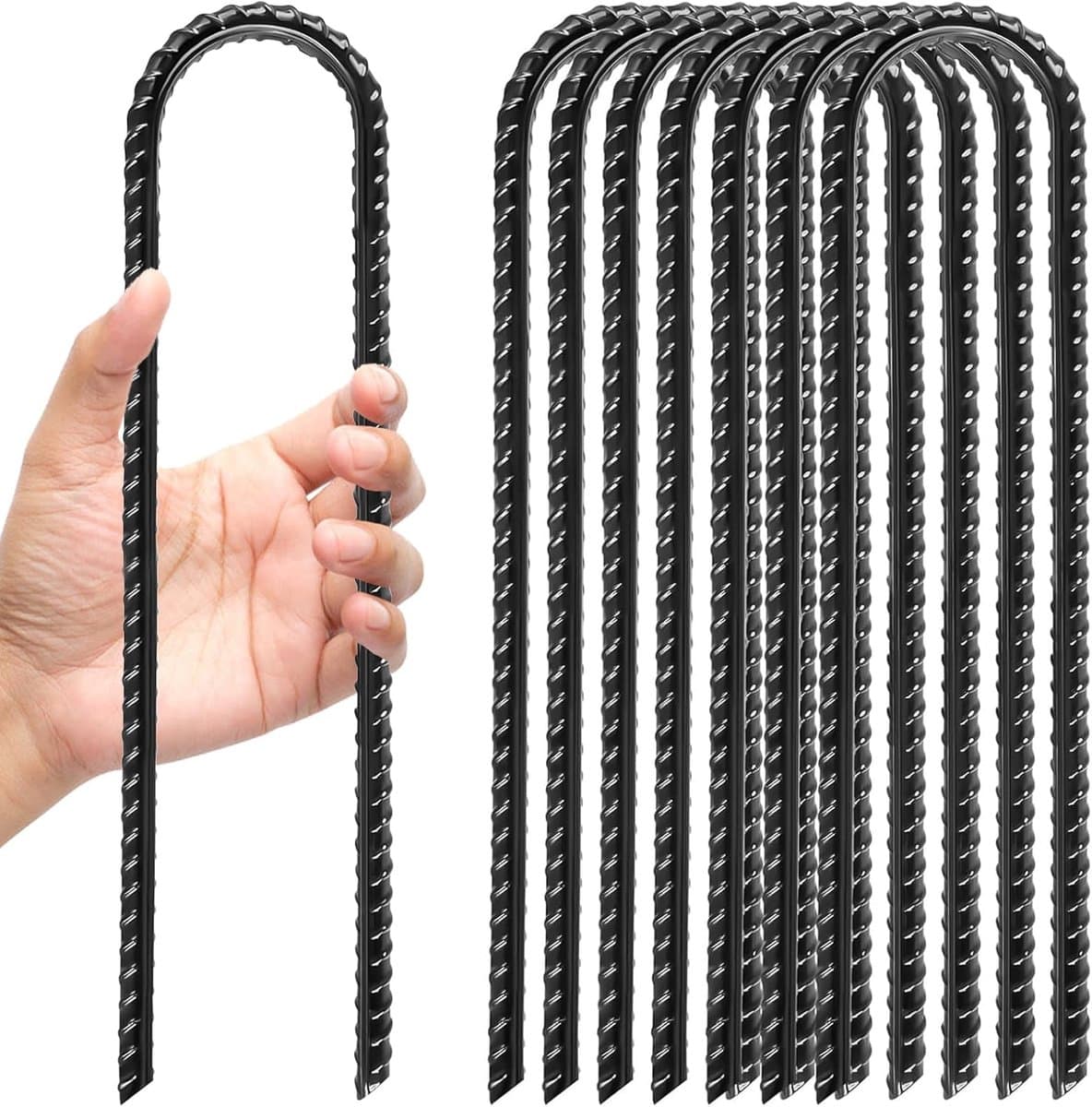 SnelShoppen - Pack van 8 Grondankers voor Trampoline, Tent, Rvs Grondankers, 30 cm Lang, 6 cm Breed, Stormbestendig, Voor Extreem Harde Grond — afbeelding 1