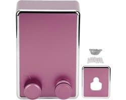 Waslijn, Wandgemonteerde Waslijn met 2 Stuks 4 Meter Touw Maximale Belasting 20 Kg, voor Binnenbalkon (PINK)