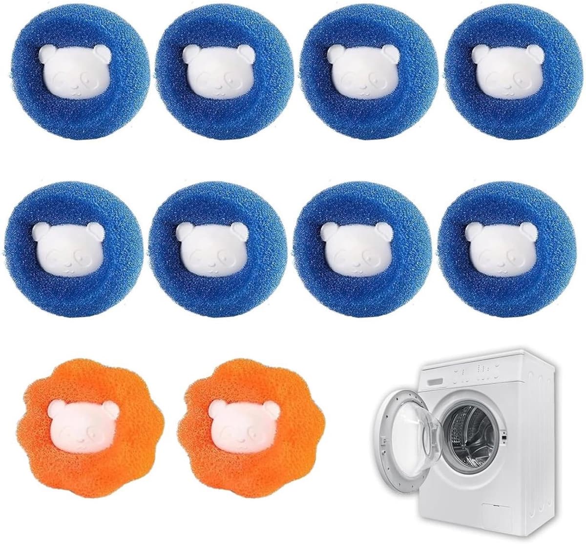 Set van 10 Herbruikbare Pluisvangers voor de Wasmachine — afbeelding 1