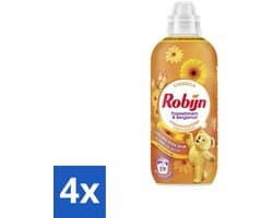 4 x Robijn Classics - Passiebloem & Bergamot - Wasverzachter - 33 Wasbeurten - Wasverzachter - Wasmiddel - Passiebloem - Bergamot - Biologisch Afbreekbaar