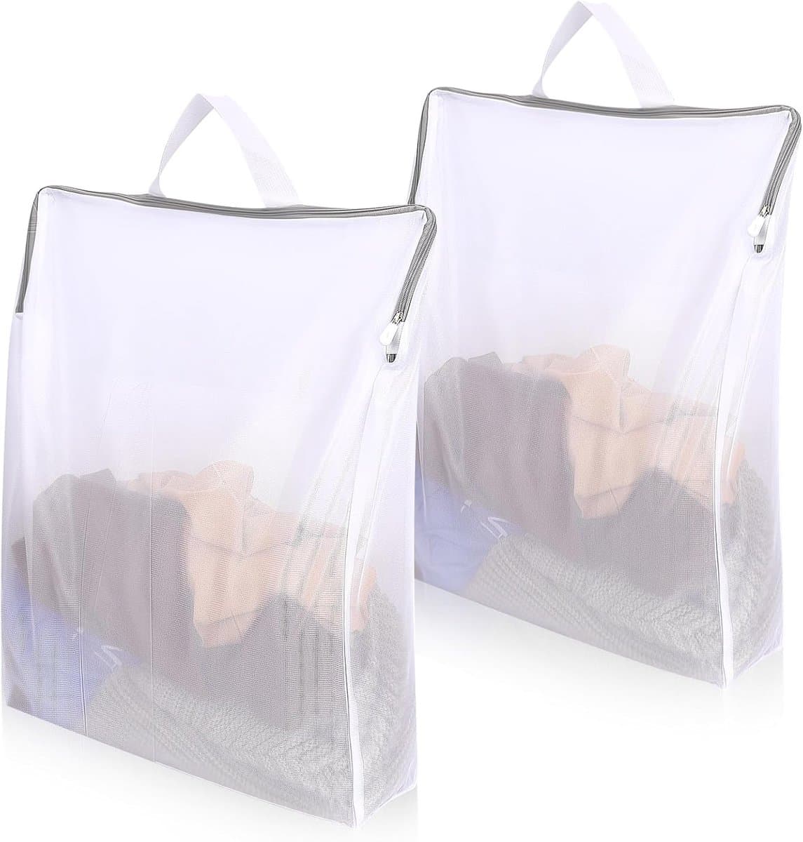 Waszakjes met Rits - 2 Stuks - Waszakken voor Wasgoed - Polyester - Waszak - Laundry Bag - Waszakje Lingerie - Waszakjes Groot - Waszak Groot - Wasnet - Wasnetten - Bescherm je Wasgoed en Wasmachine - 40×50×10cm — afbeelding 1