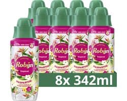 Robijn - Wasparfum - Tropical - tot 15x meer geur dan bij gebruik van alleen wasmiddel - 8 flessen x 342 ml