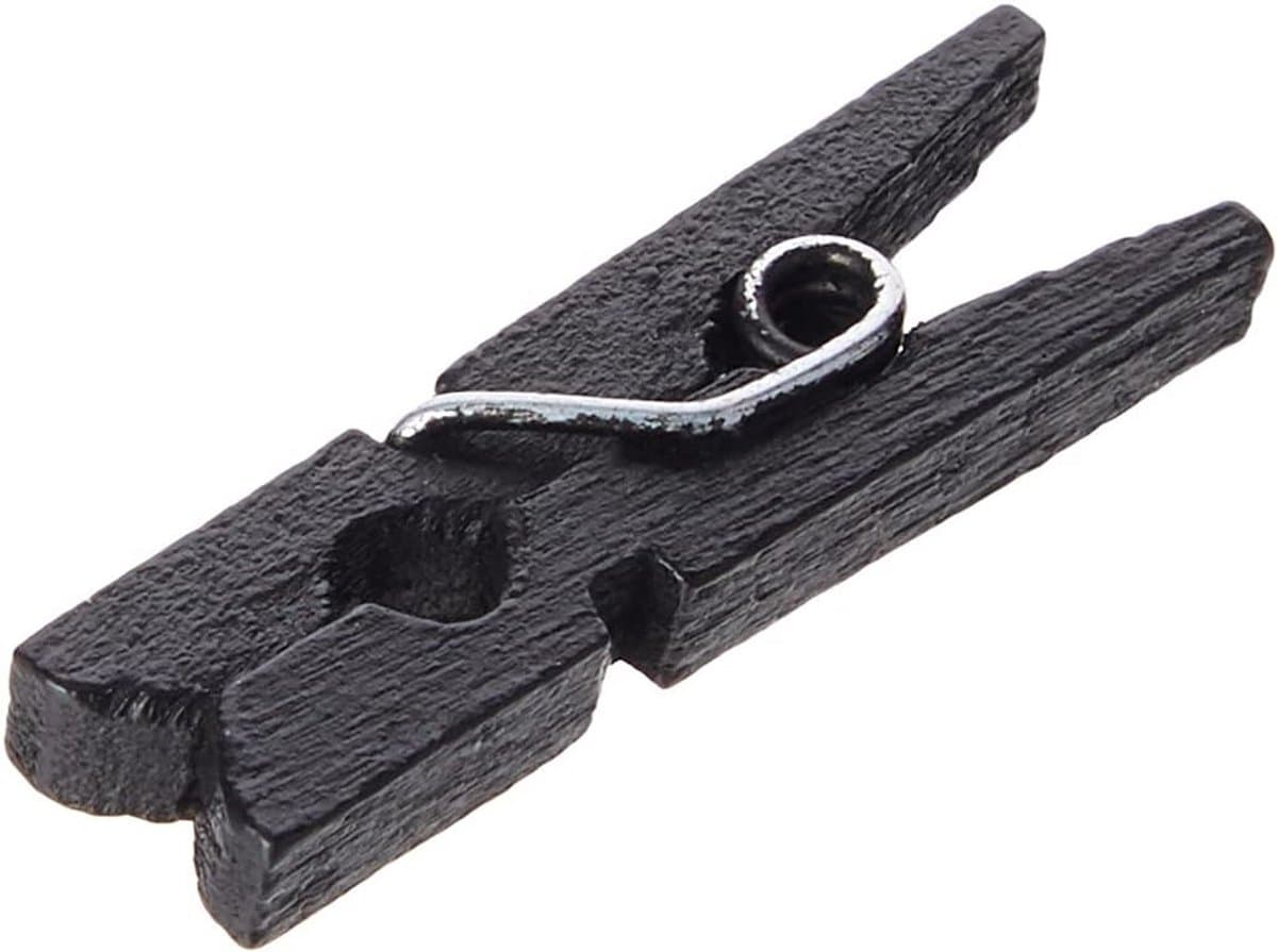 Kleine Zwarte Houten Wasknijpers - Set van 100 Stuks voor Knutselen en Decoratie — afbeelding 1