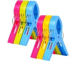 Wasknijpers voor Strandhanddoeken en Zwembadstoelen - Set van 6 - Plastic Handdoekklemmen - Anti-wegwaaien Clips