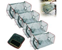 Visrieten Set - Visvallen Garnalen - Kust Vangsten - Herbruikbaar Nylon Materiaal - 45x22x22cm - Groen