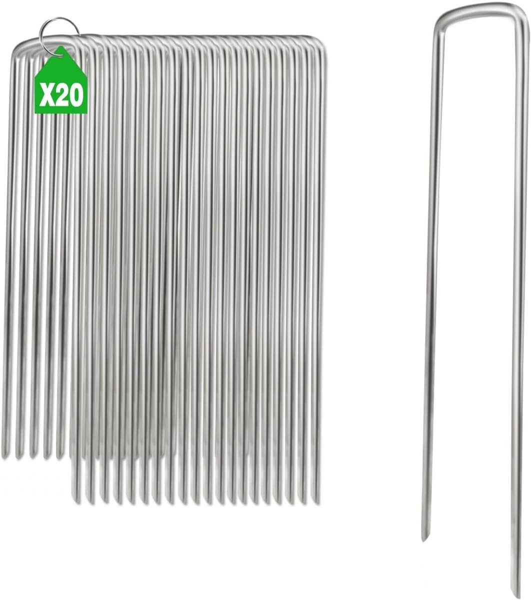 Grondankers Staal - Tentharingen Camping - Tuin en Tent - Verzinkt Robuust Materiaal - 100x25x4 mm - Zilver — afbeelding 1