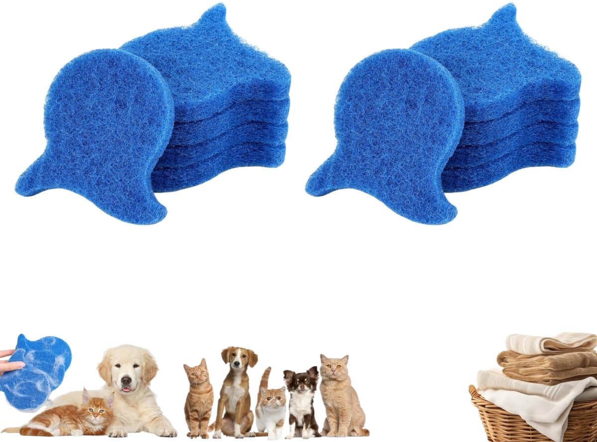 10 stuks - wasballen - Pluisverwijderaar voor kleding - Pluisballen die niet in de knoop raken - Pluisballen voor de wasmachine - Vlekverwijderende wasballen - Herbruikbare pluizenverwijderaar - Geschikt voor drogers, wasmachines en kleding (blauw) — afbeelding 1