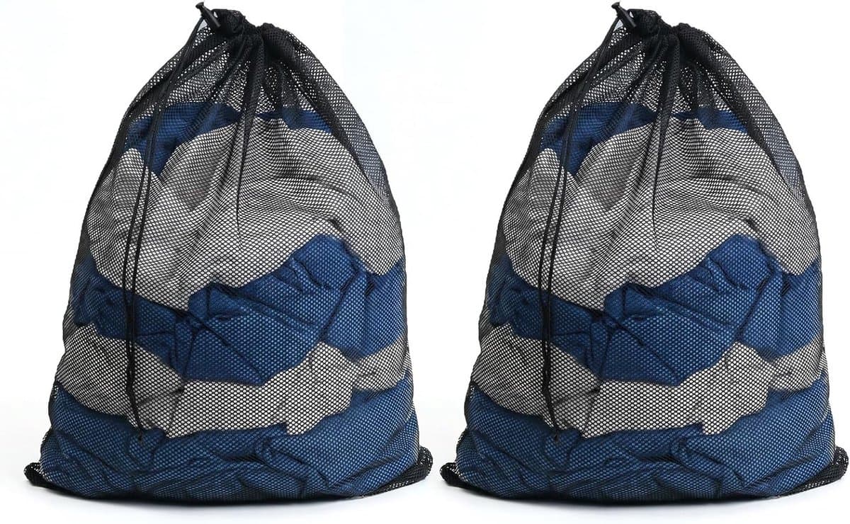 Waszakken 70 x 90 cm, fijnmazige wasnetten met trekkoord voor beddengoed, knuffels en kleding, herbruikbare en duurzame oplossing voor de was — afbeelding 1